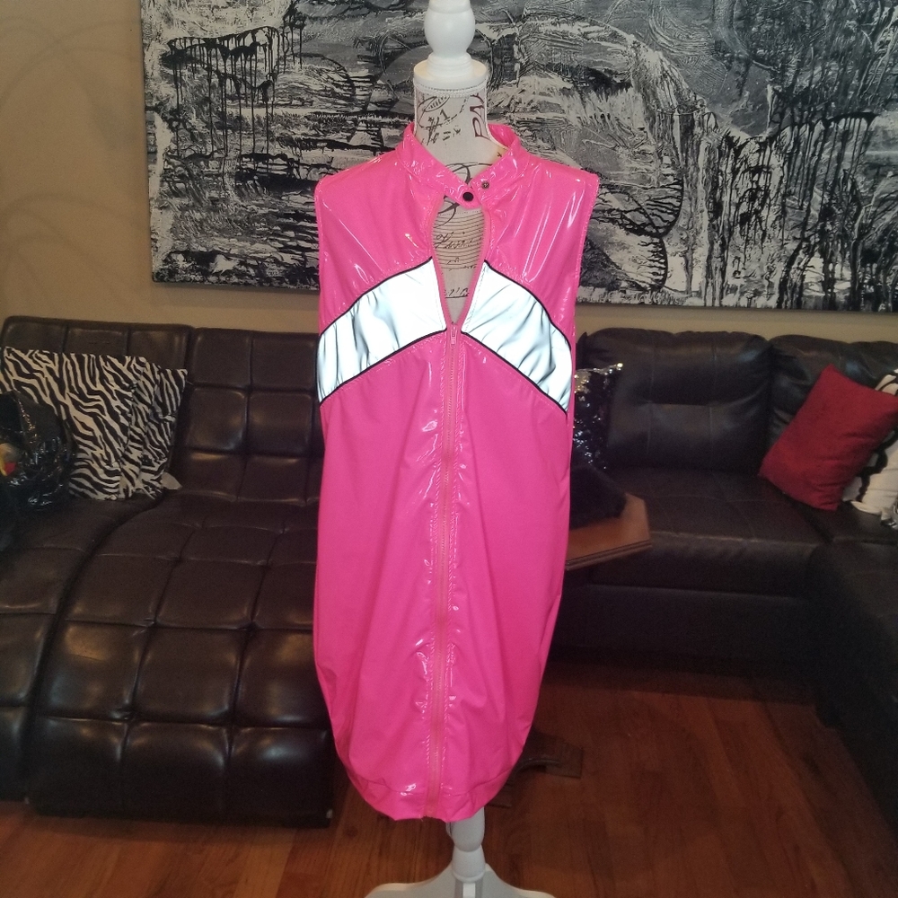 Womens Pink Zip Up Waterproof dress